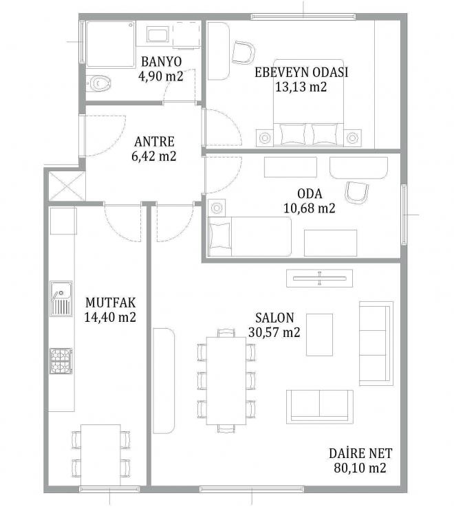 Квартира 3+1 с видом на море в Стамбуле