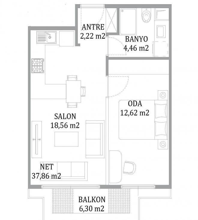 Квартира 3+1 с видом на море в Стамбуле