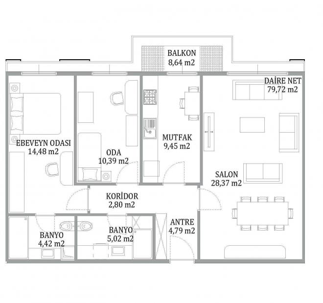 Квартира 4+1 с видом на море в Стамбуле
