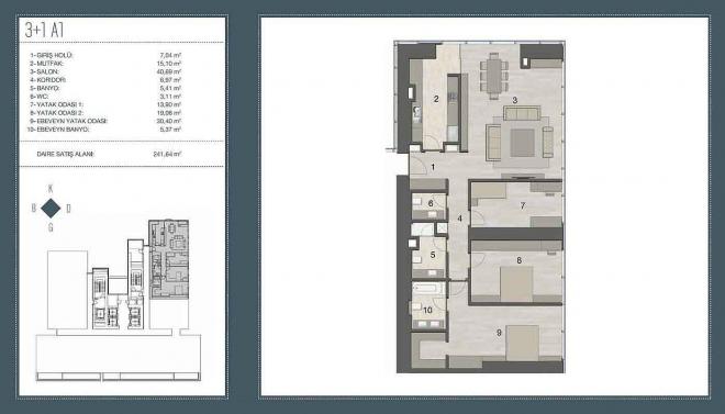 Пентхаус 5+1 с видом на море в Стамбуле