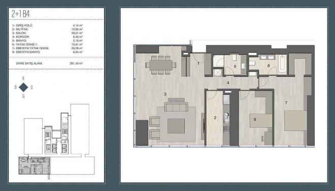 Пентхаус 5+1 с видом на море в Стамбуле