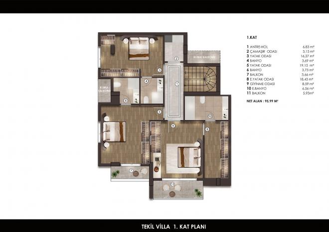 Вилла 4+2 с видом на море в Стамбуле