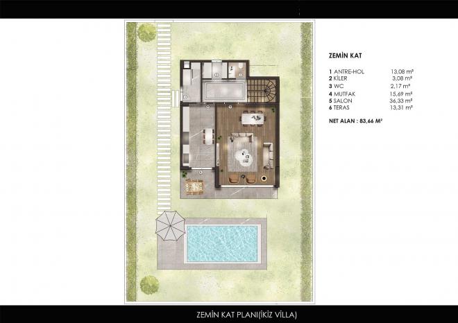Вилла 4+2 с видом на море в Стамбуле