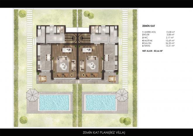 Вилла 4+2 с видом на море в Стамбуле