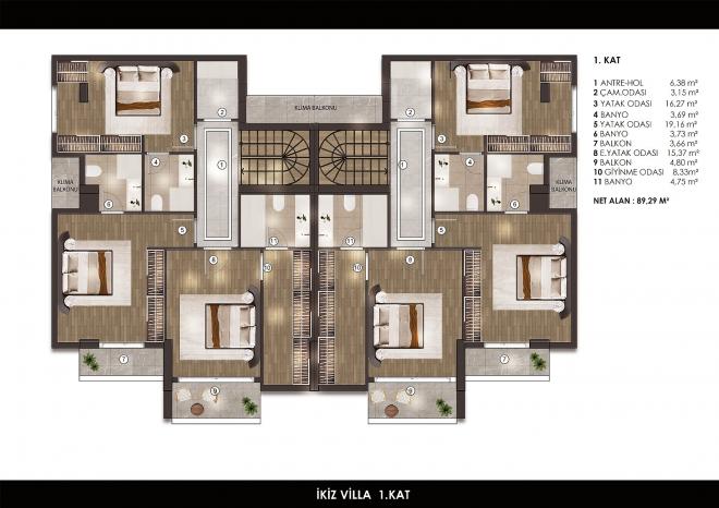 Вилла 4+2 с видом на море в Стамбуле