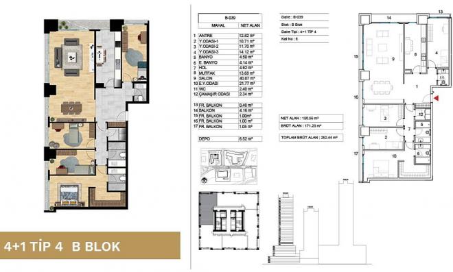 Квартира 2+1 с видом на море в Стамбуле