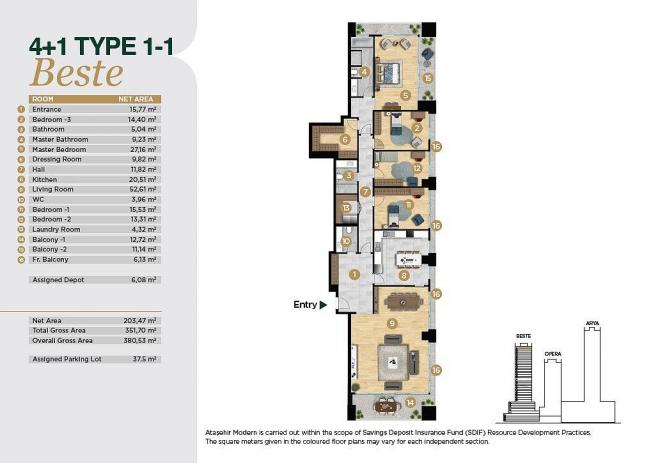 Квартира 3+1 с видом на море в Стамбуле