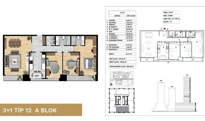 Квартира 3+1 с видом на море в Стамбуле