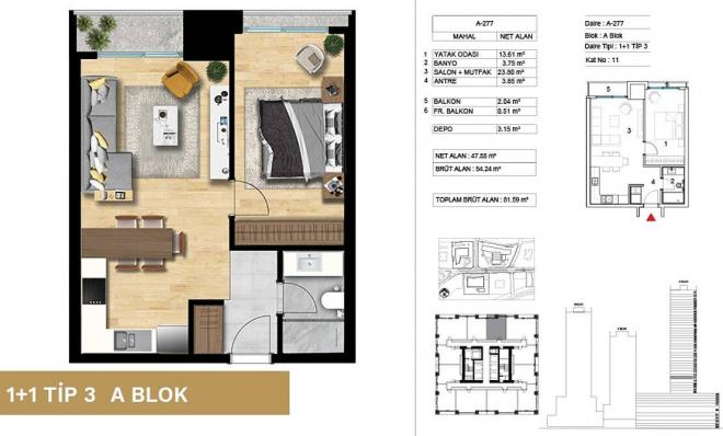Квартира 5+1 с видом на море в Стамбуле