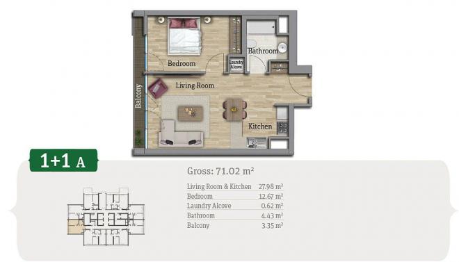 Квартира 1+1 в Стамбуле