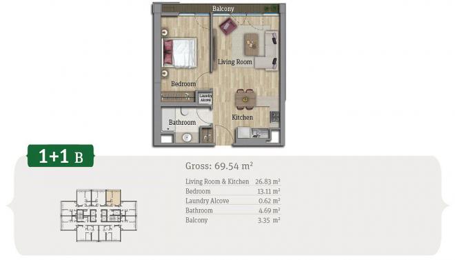 Квартира 2+1 в Стамбуле