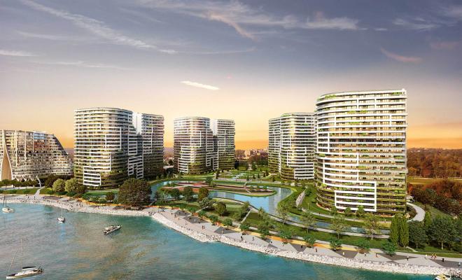 Квартира 1+1 с видом на море в Стамбуле