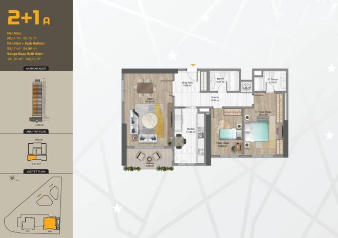 Квартира 3+1 с видом на море в Стамбуле