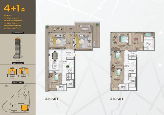 Дюплекс 4+1 с видом на море в Стамбуле