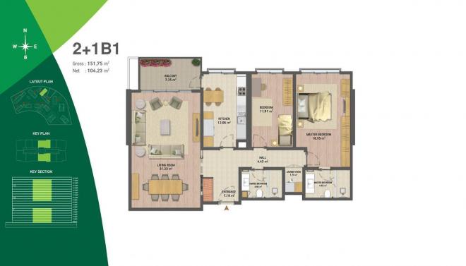 Квартира 3+1 с видом на море в Стамбуле