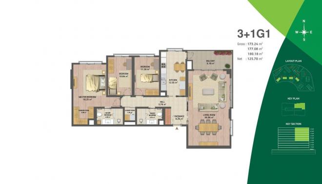 Дюплекс 4+1 с видом на море в Стамбуле