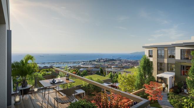 Квартира 2+1 с видом на море в Стамбуле