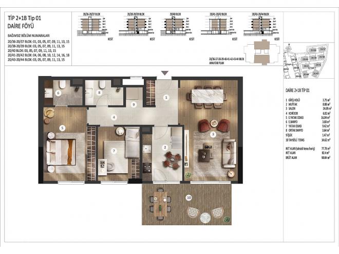 Квартира 2+1 с видом на море в Стамбуле