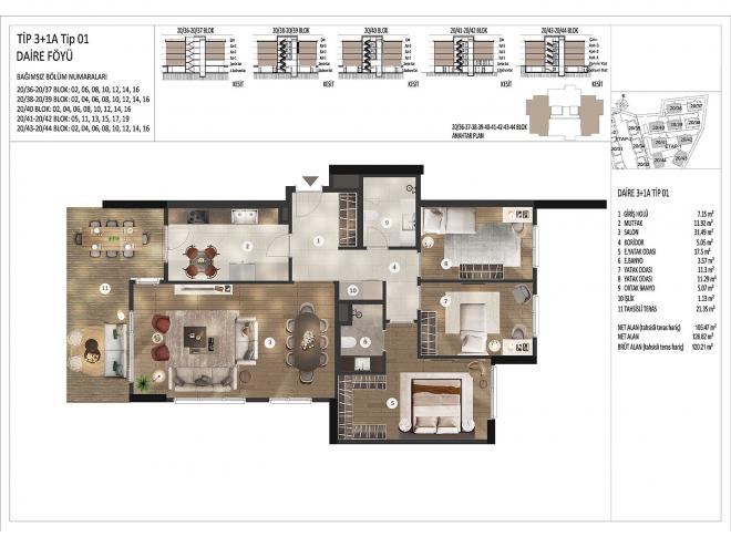 Квартира 2+1 с видом на море в Стамбуле