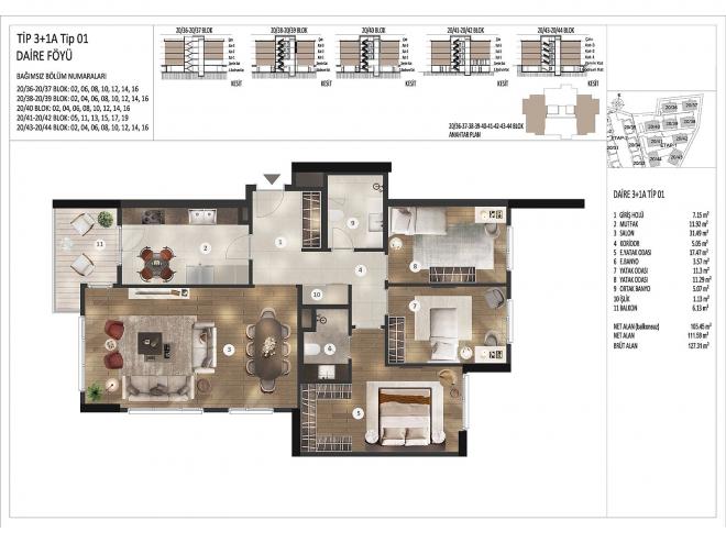 Квартира 3+1 с видом на море в Стамбуле