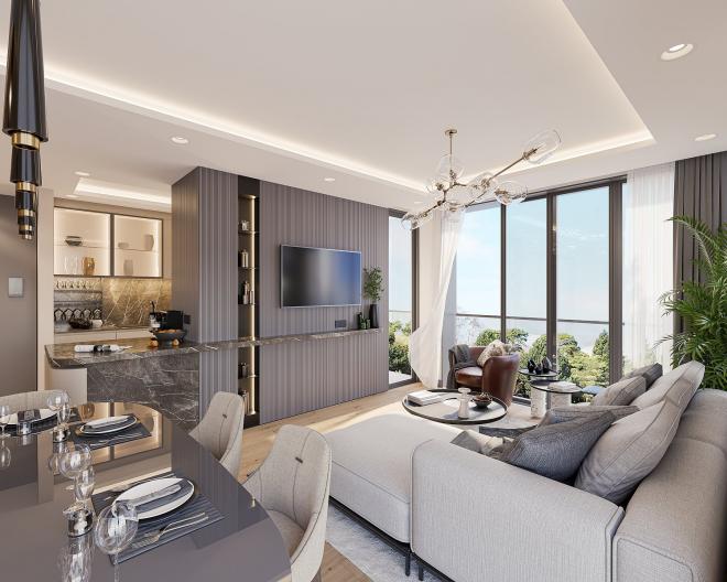 Квартира 2+1 с видом на море в Стамбуле