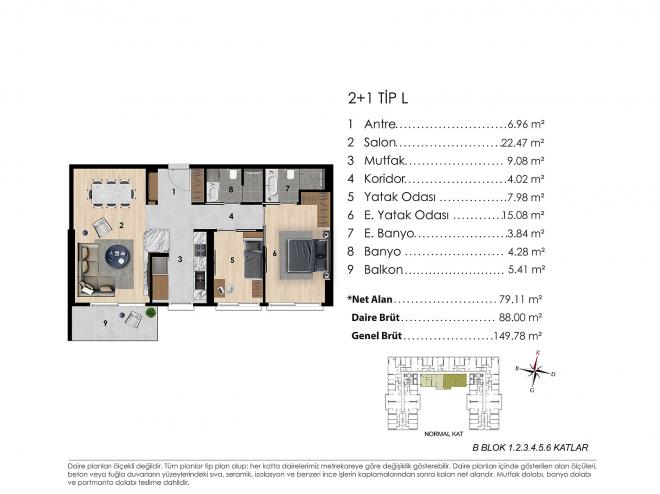Квартира 2+1 с видом на море в Стамбуле