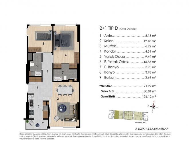 Квартира 2+1 с видом на море в Стамбуле