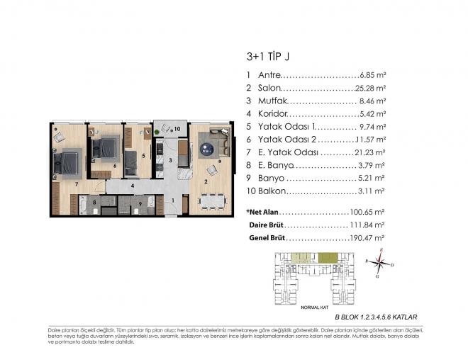 Квартира 2+1 с видом на море в Стамбуле