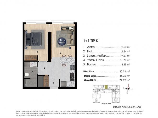 Квартира 2+1 с видом на море в Стамбуле