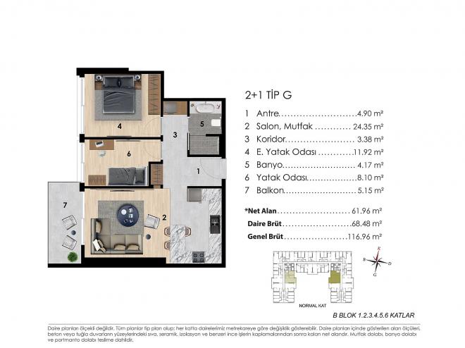 Квартира 2+1 с видом на море в Стамбуле