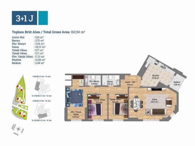 Квартира 3+1 с видом на море в Стамбуле