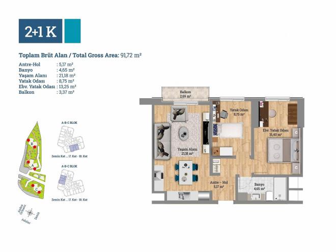 Квартира 3+1 с видом на море в Стамбуле