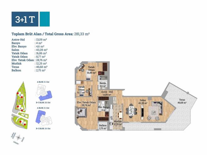 Дюплекс 3+1 с видом на море в Стамбуле