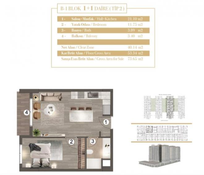 Квартира 3+1 в Стамбуле