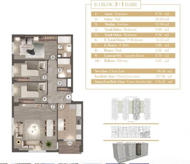 Квартира 3+1 в Стамбуле