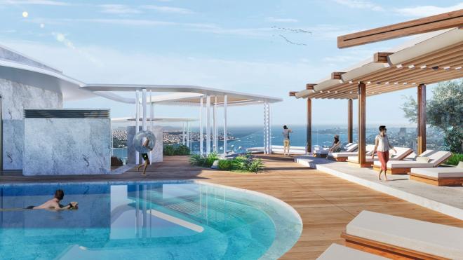 Квартира 2+1 с видом на море в Стамбуле