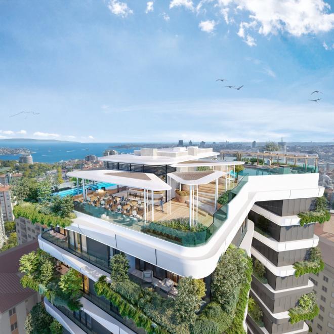 Квартира 3+1 с видом на море в Стамбуле