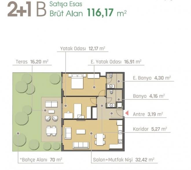 Квартира 1+1 в Стамбуле