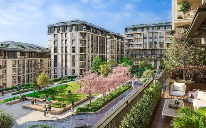 Квартира 1+1 с видом на море в Стамбуле