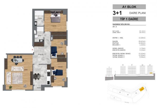 Квартира 1+1 в Стамбуле