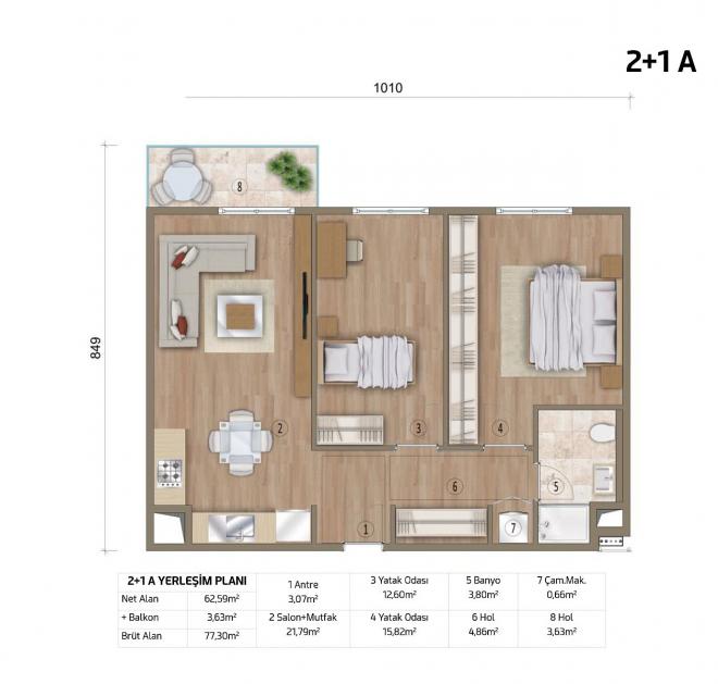 Квартира 2+1 в Стамбуле