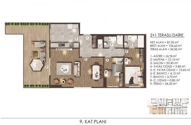 Квартира 1+1 в Стамбуле