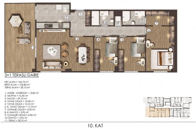 Квартира 3+1 в Стамбуле