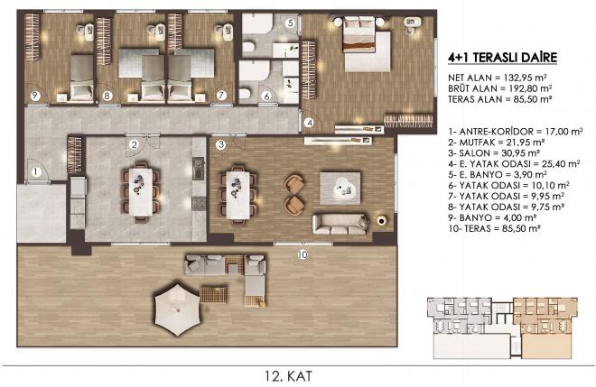 Квартира 3+1 в Стамбуле