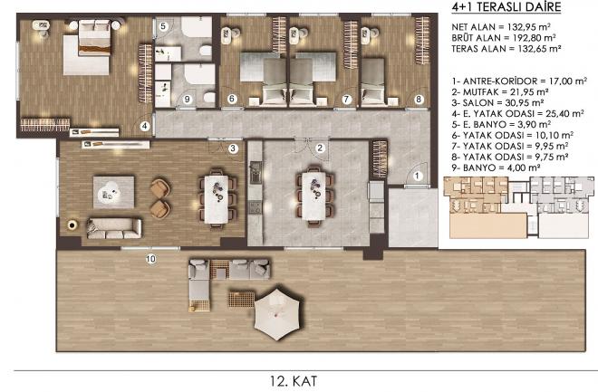 Квартира 3+1 в Стамбуле