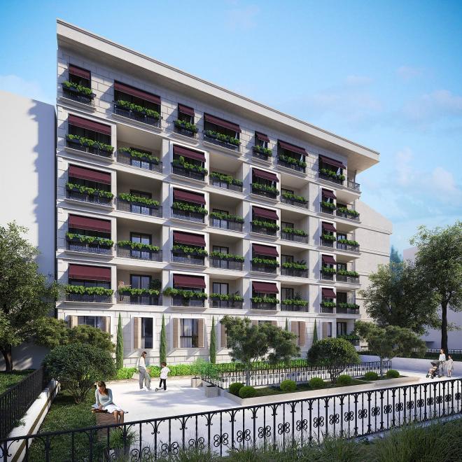 Квартира 1+1 с видом на море в Стамбуле