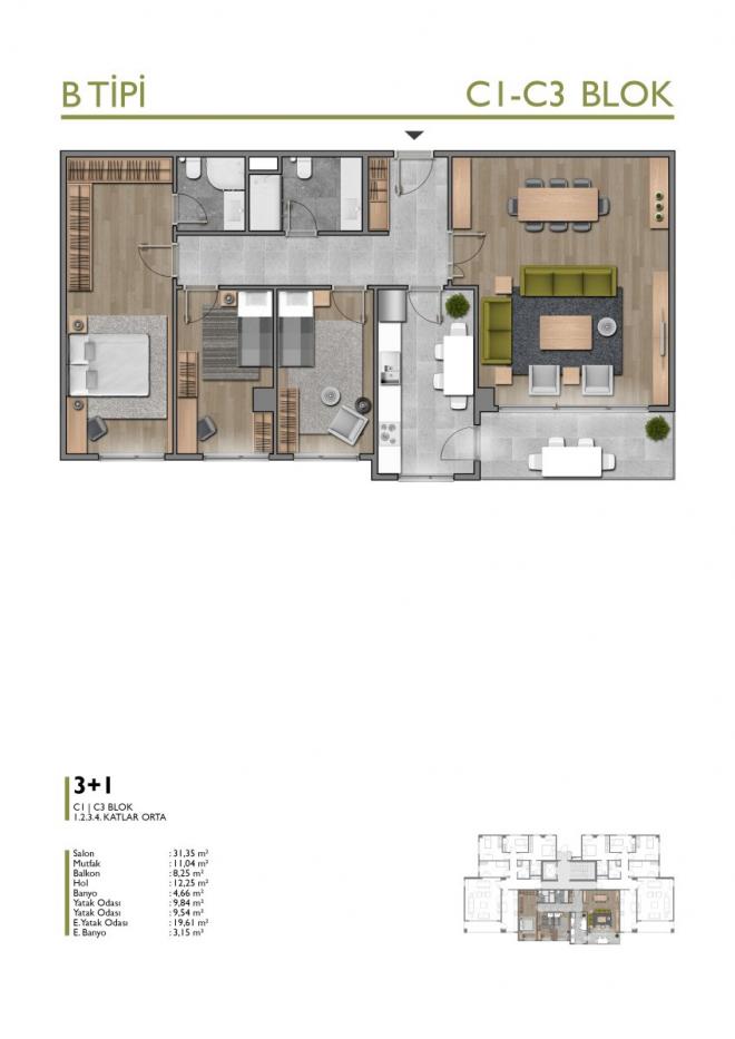 Квартира 4+1 в Стамбуле