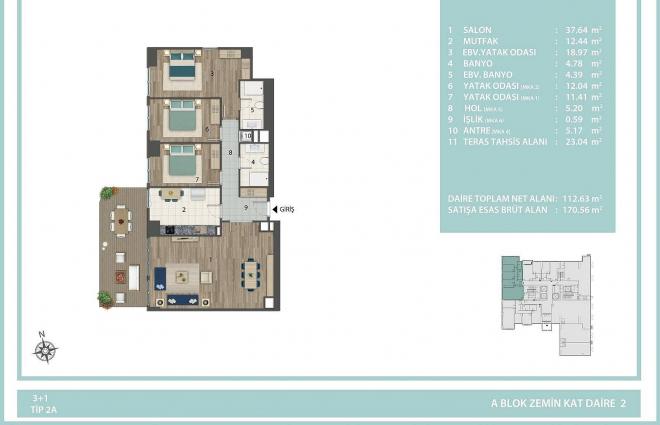 Квартира 3+1 в Стамбуле