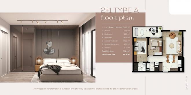 Квартира 1+1 с видом на море в Стамбуле