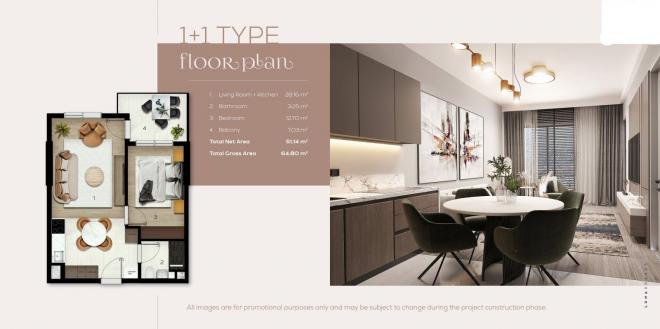 Квартира 2+1 с видом на море в Стамбуле